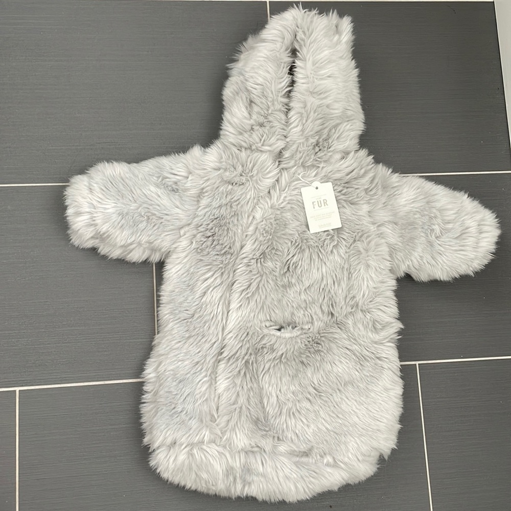 New Restoration Hardware Luxe Fur Grey Fox Bunting, 6 month